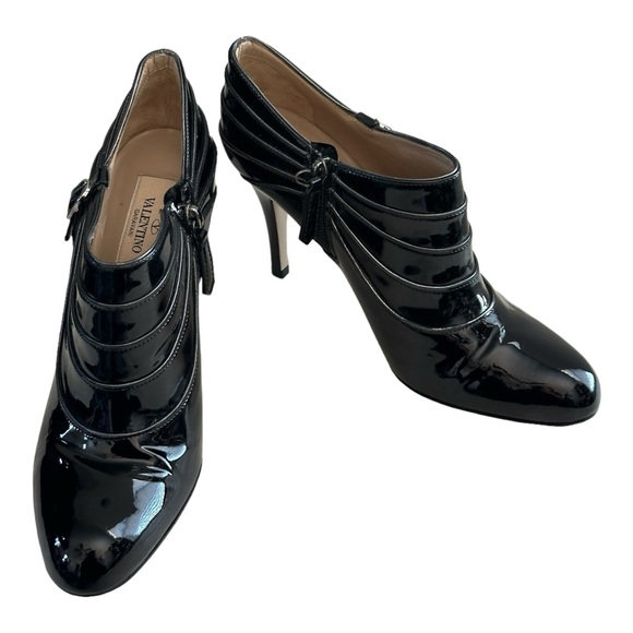 Valentino Garavani Patent Leather Heel Booties Black Size 36.5 EU/ 6 US - Picture 9 of 14